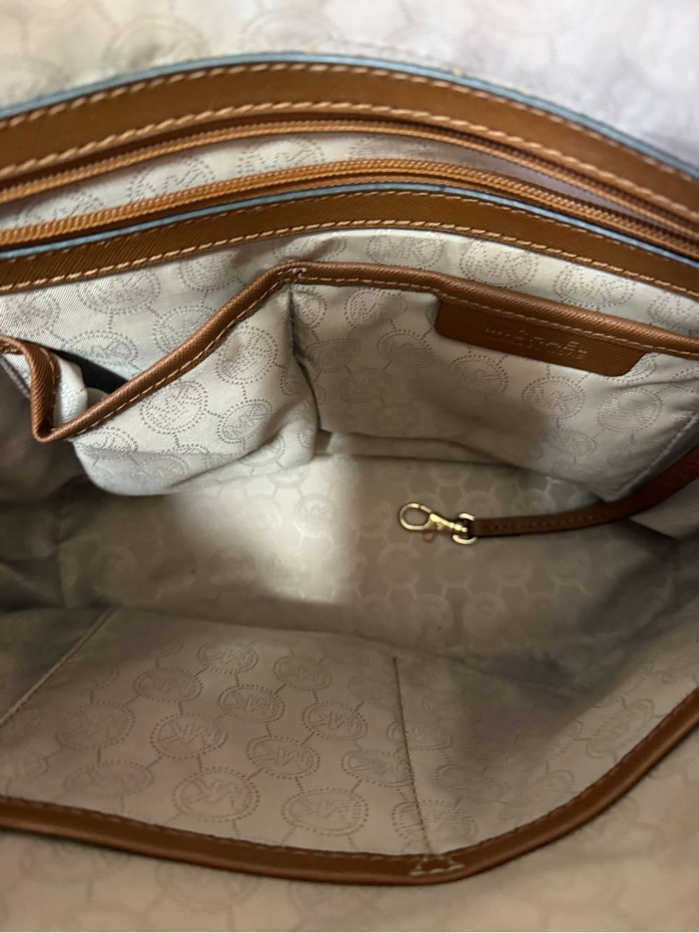 Michael Kors Cognac Tote with MK Charm - Picture 8 of 9